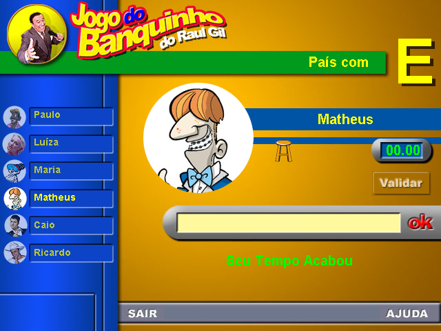 Jogo do Banquinho do Raul Gil