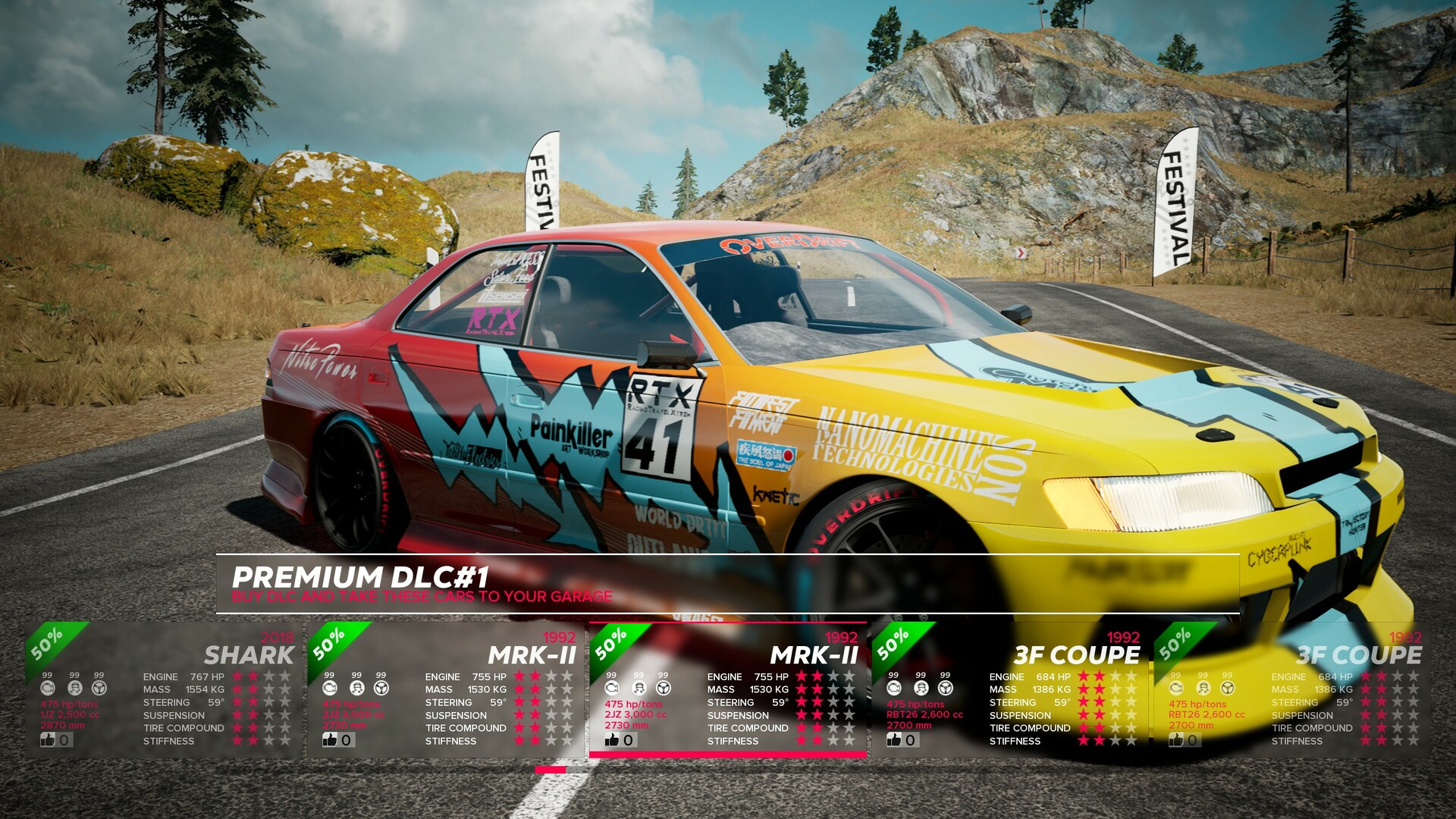 OverDrift Festival: Premium Cars Pack#1