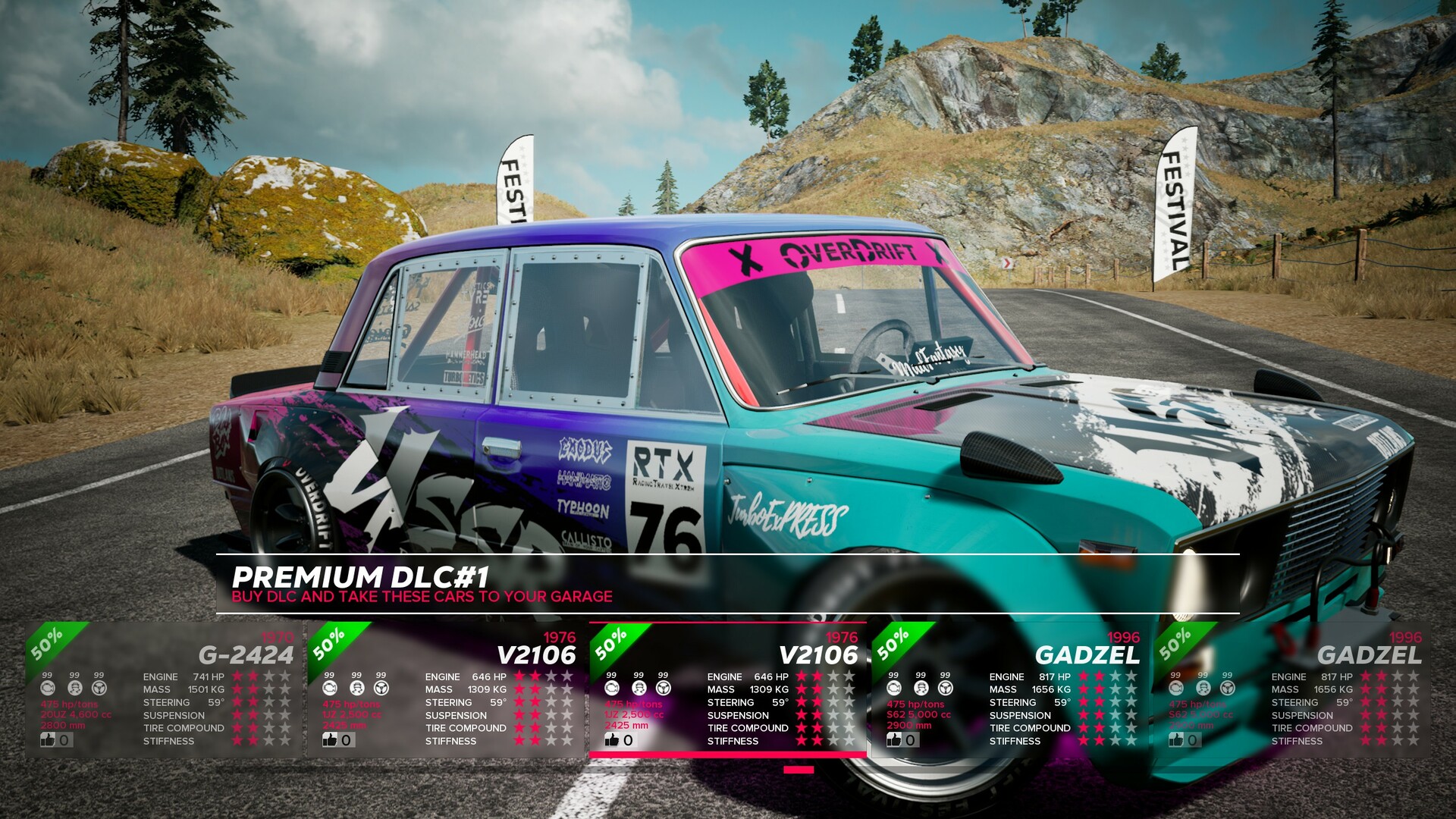 OverDrift Festival: Premium Cars Pack#1