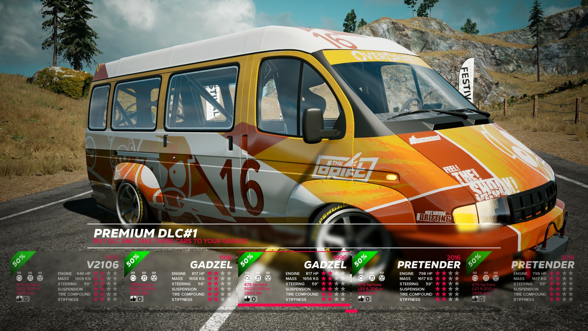 OverDrift Festival: Premium Cars Pack#1