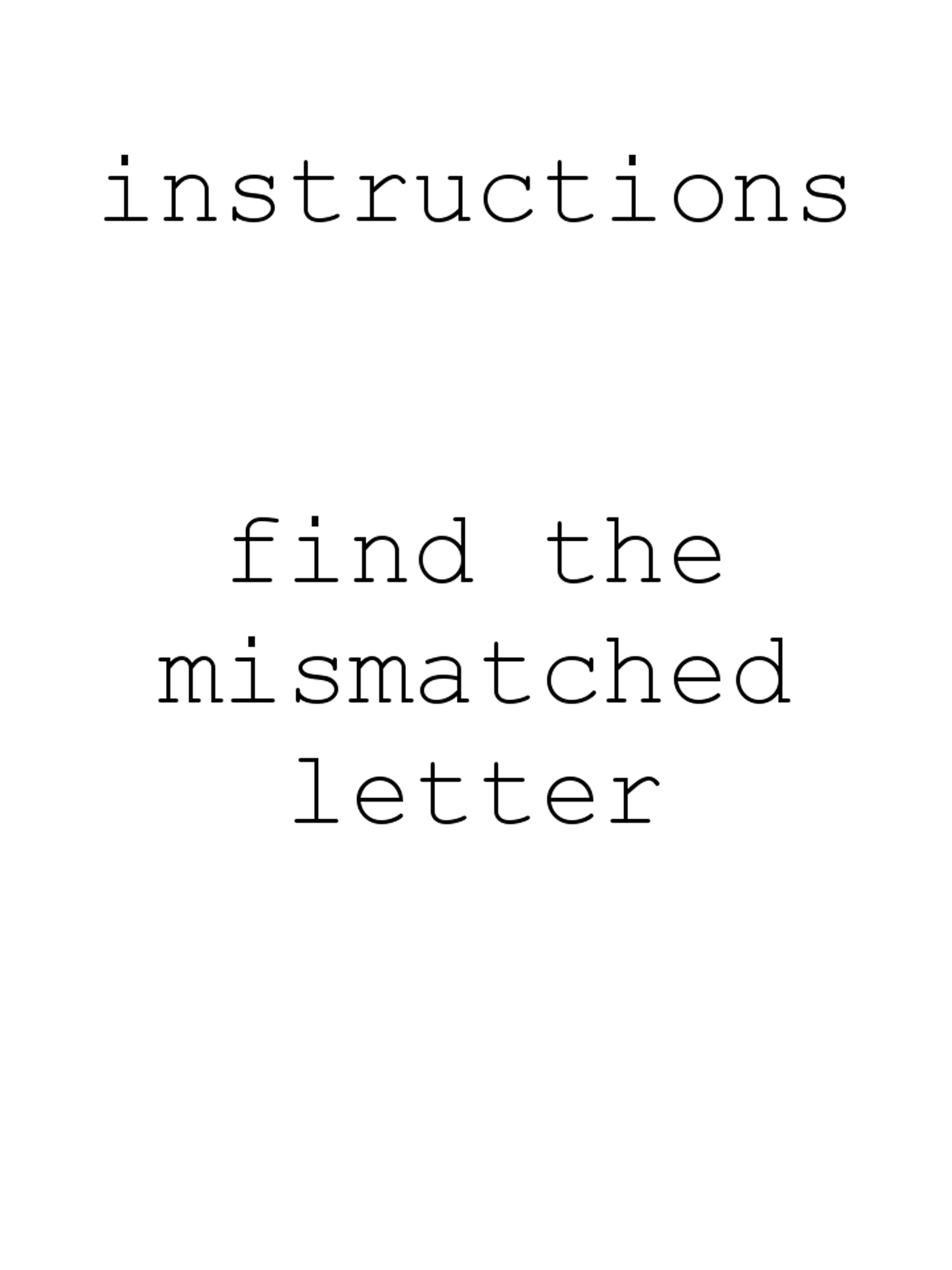 The Impossible Letter Game