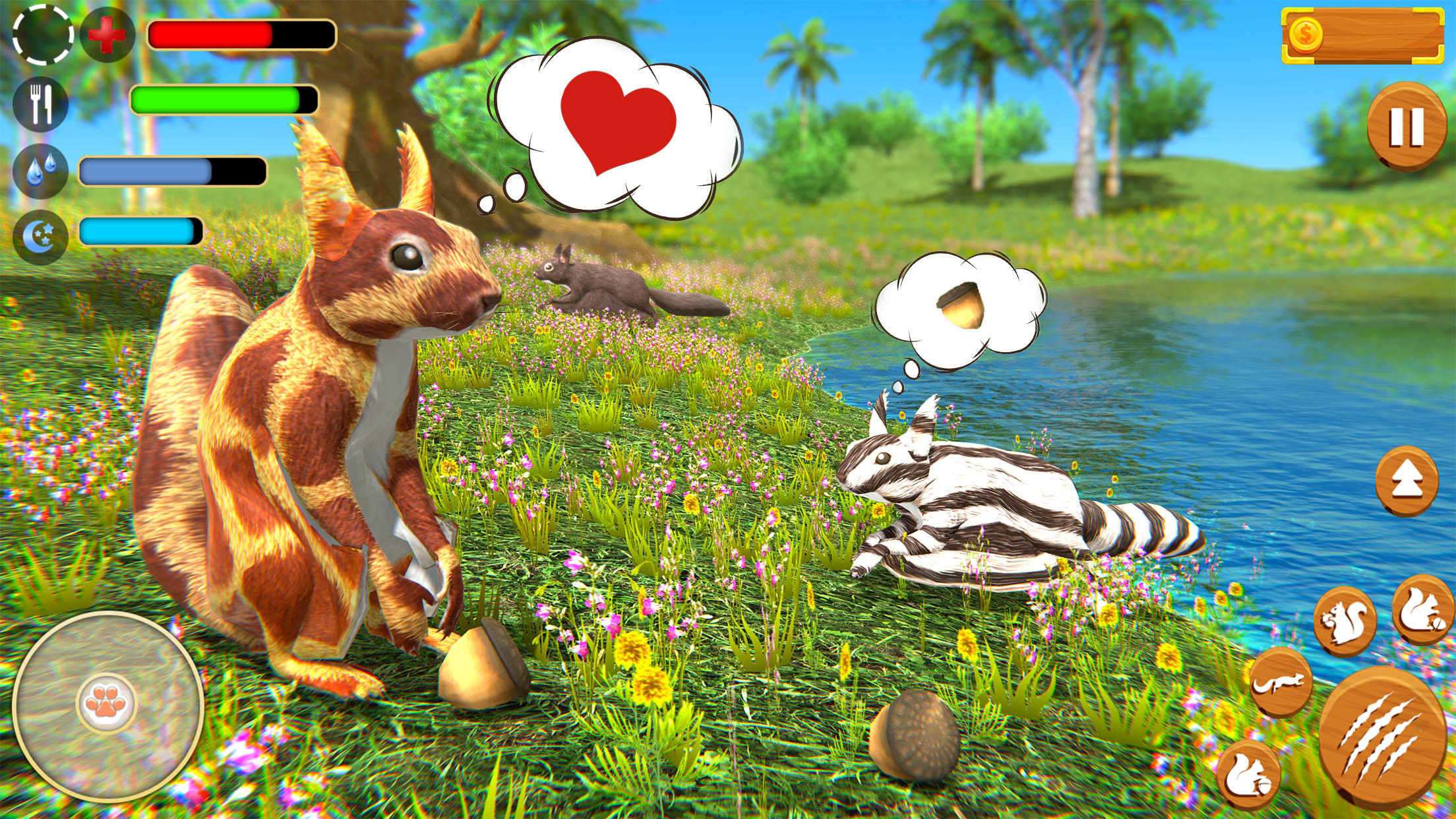 Wild Squirrel Family Sim 3D