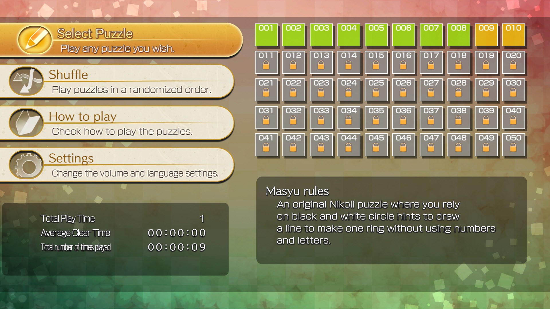 Puzzle by Nikoli W Masyu