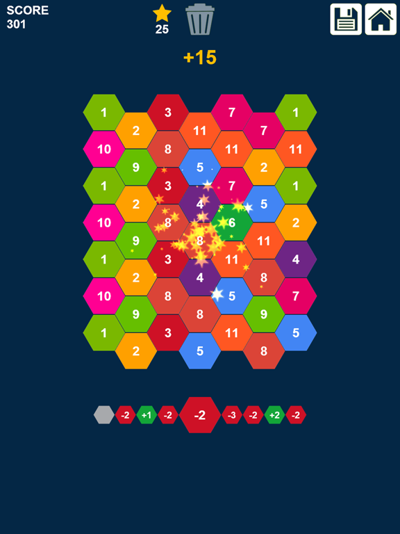 Drag n Merge Hexagons