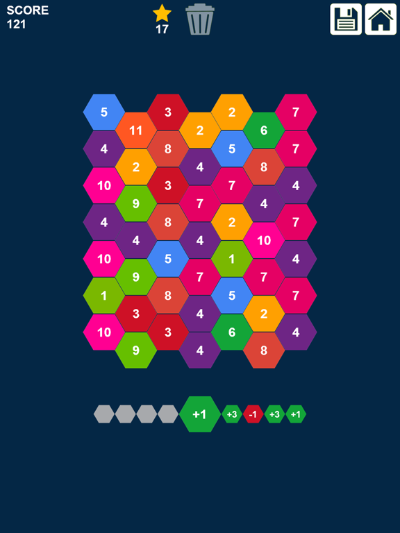 Drag n Merge Hexagons