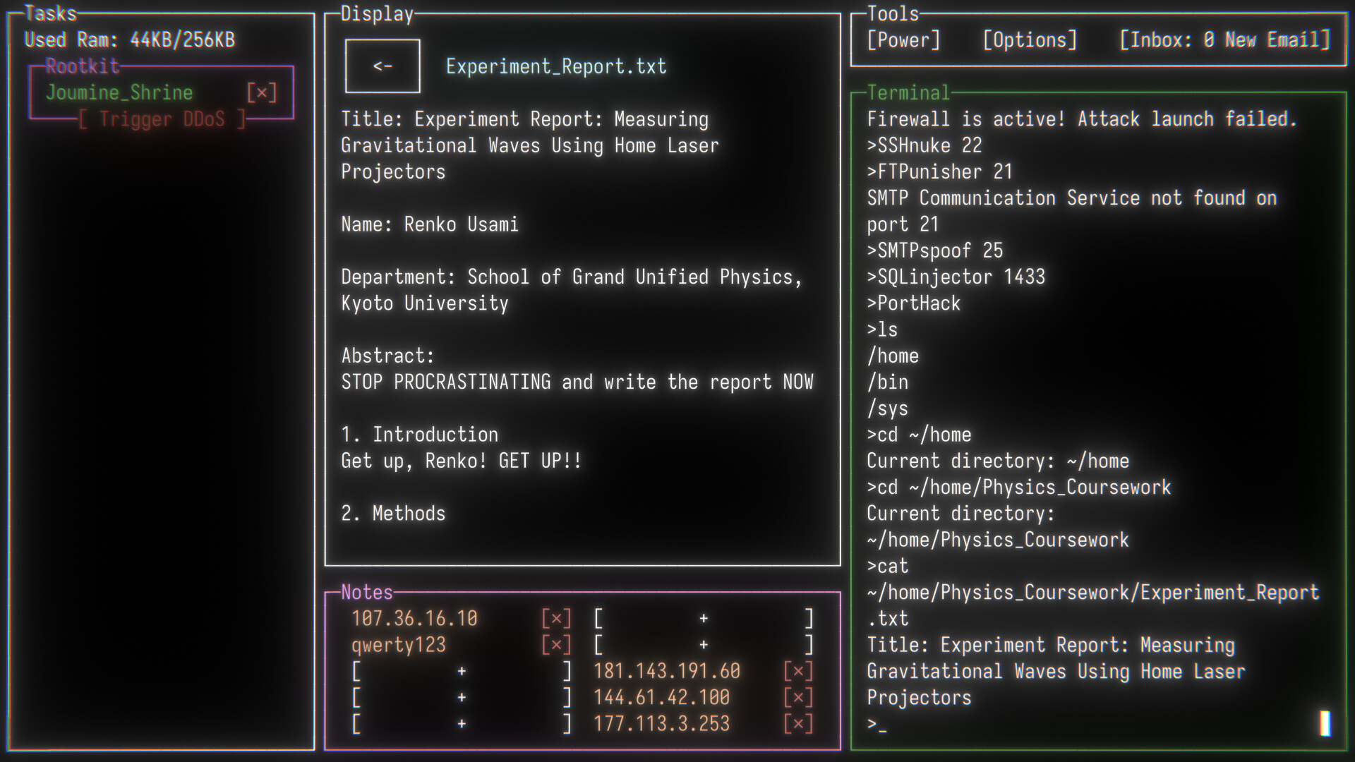Hifuu OS: Hack Into the Barrier