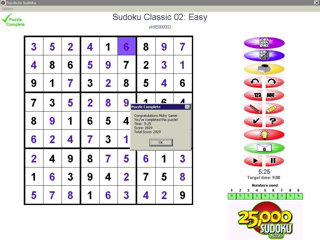 25,000 Sudoku Puzzles