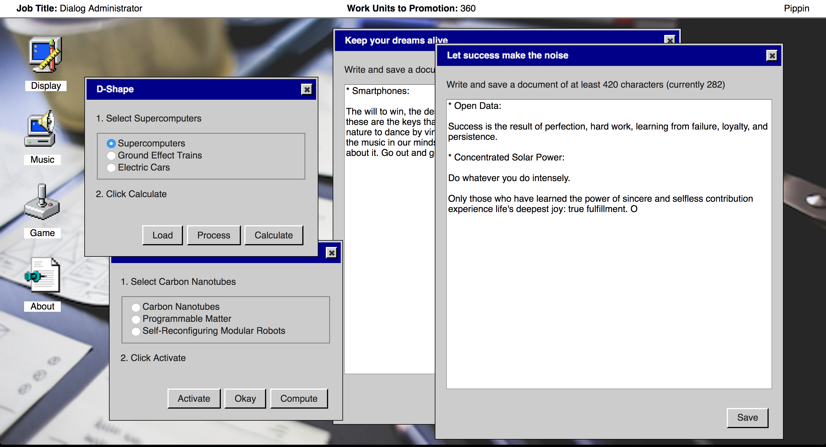 It is as if you were doing work