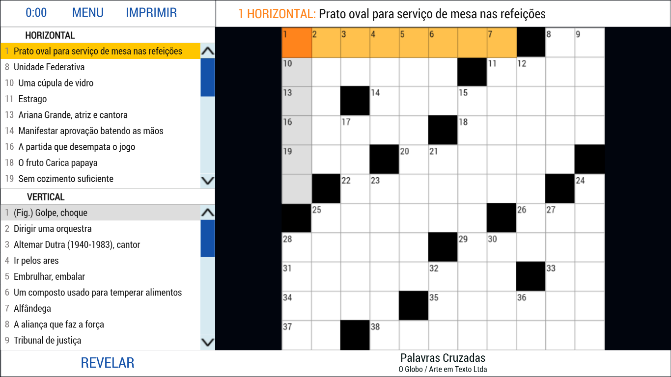 Palavras Cruzadas: O Globo