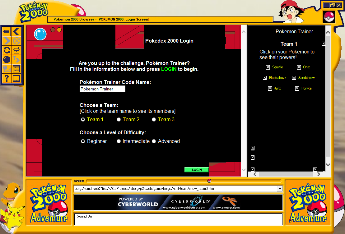 Pokémon 2000 Adventure Game