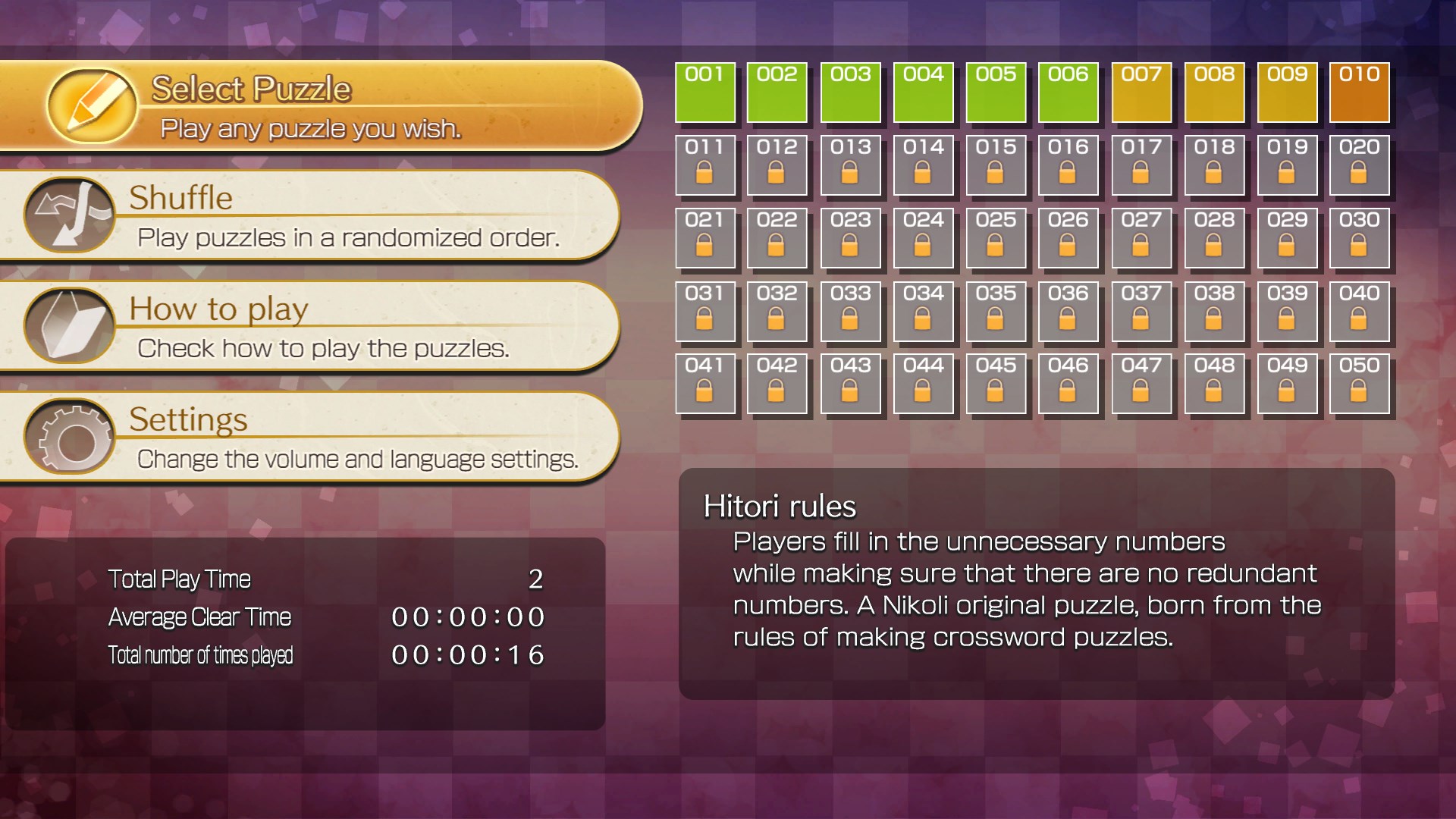Puzzle by Nikoli W Hitori