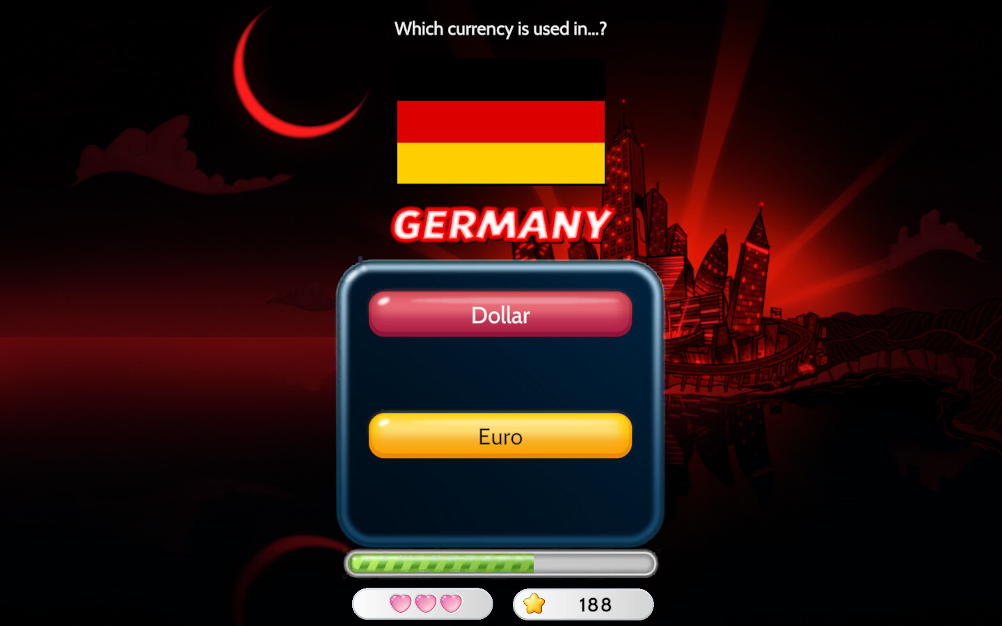 Capitals Quizzer: Currency Mode