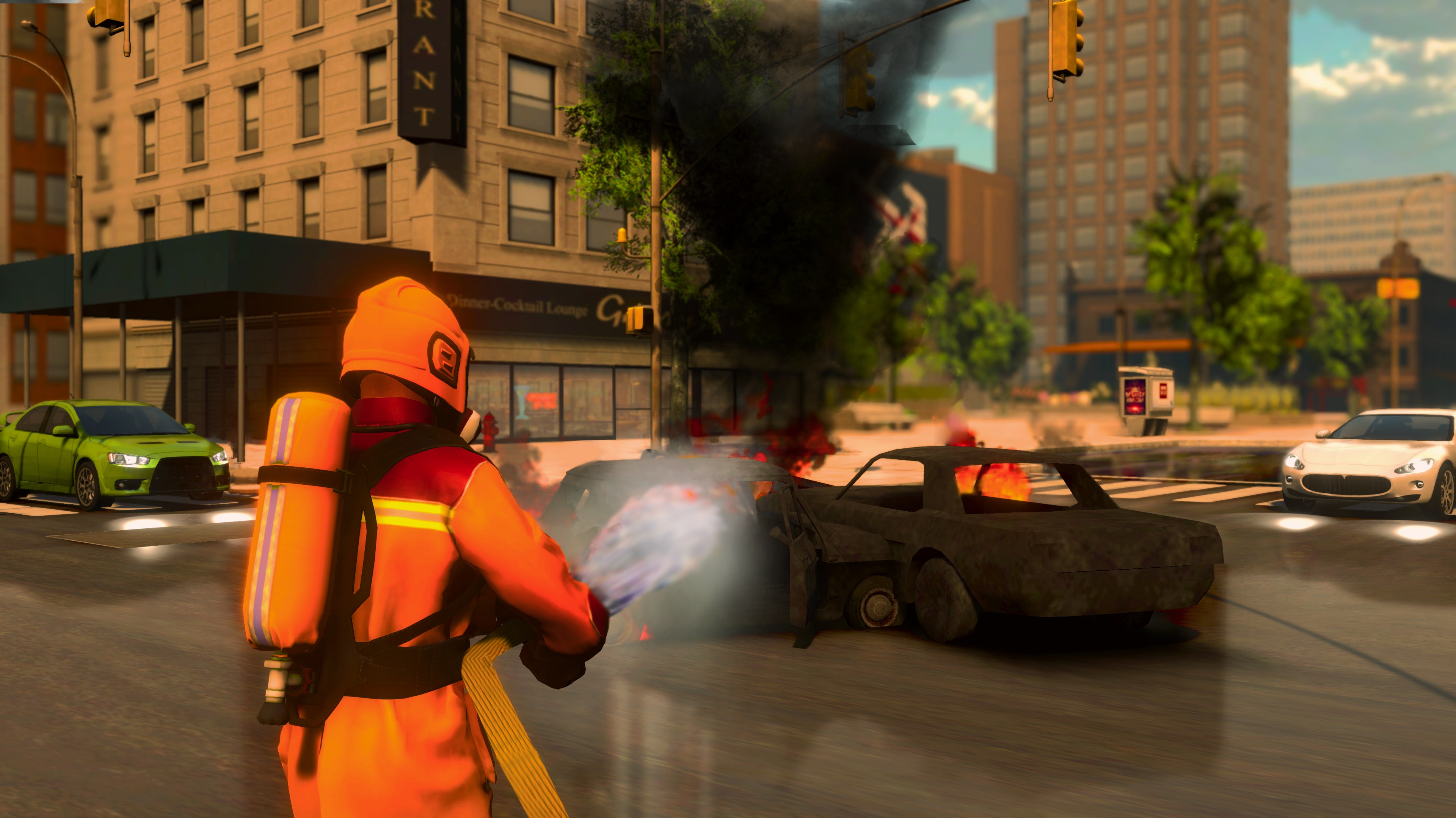 Firefighter Simulator 911: Car Fire Truck Driver