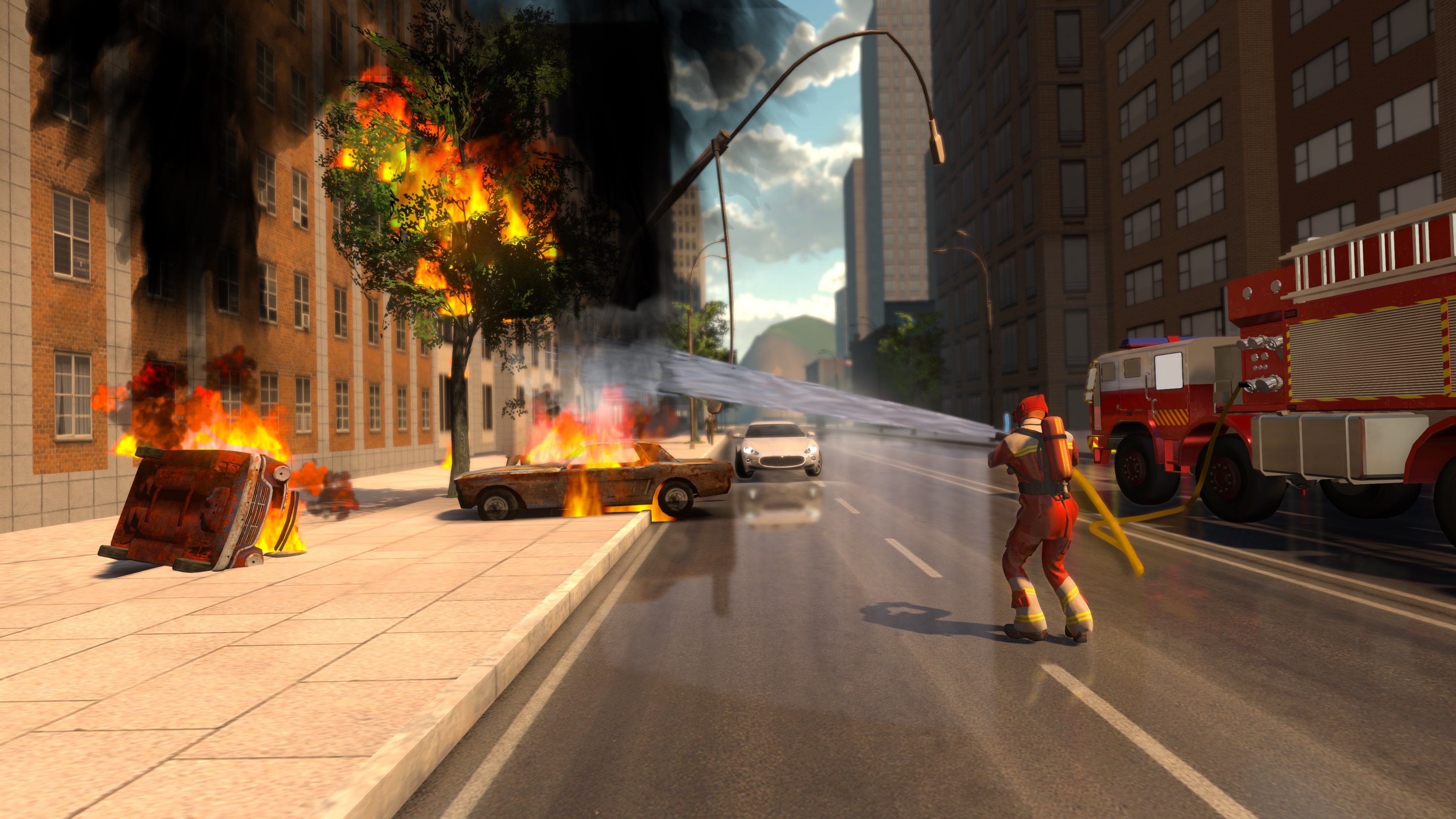 Firefighter Simulator 911: Car Fire Truck Driver