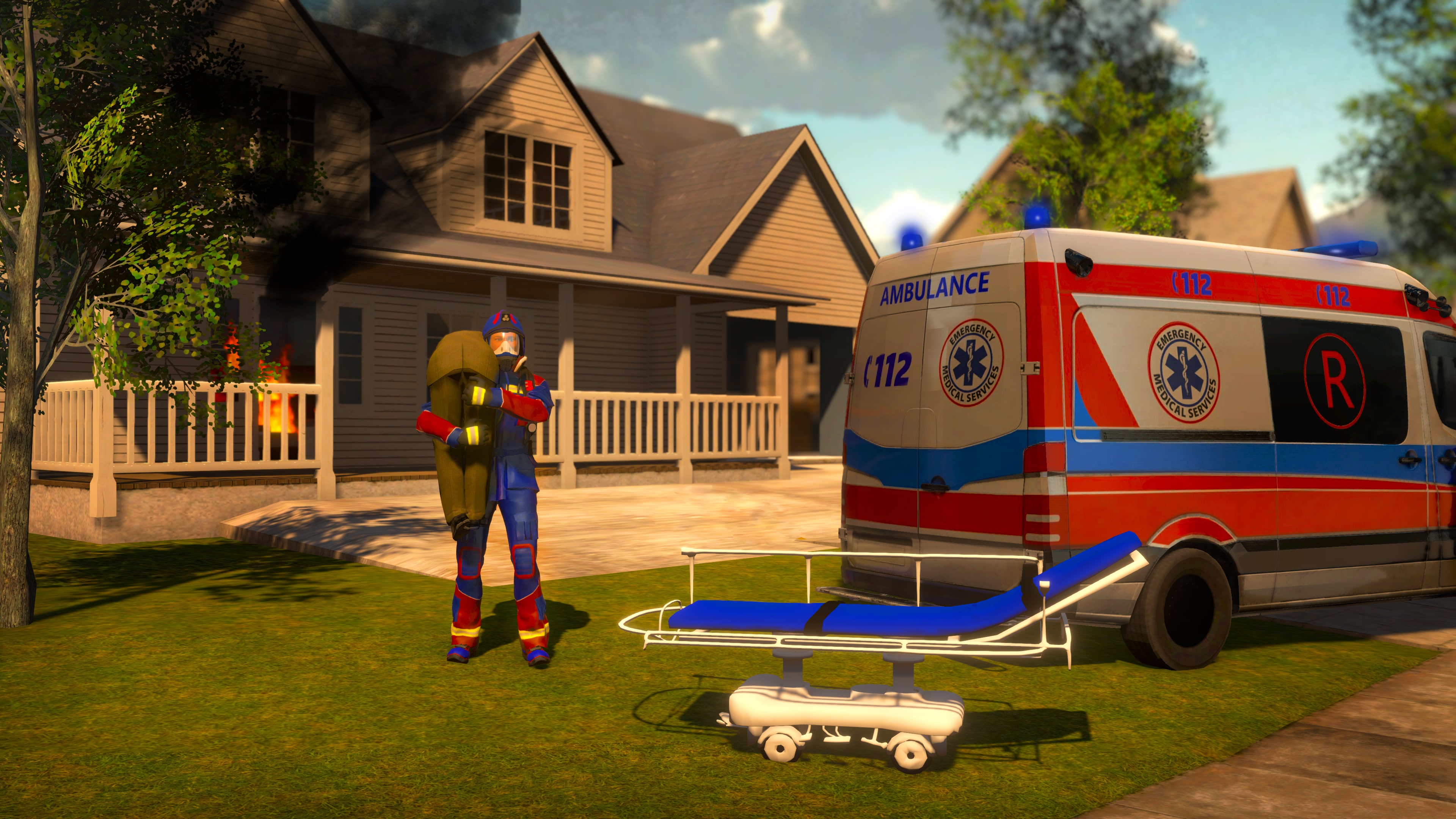 Firefighter Simulator 911: Car Fire Truck Driver