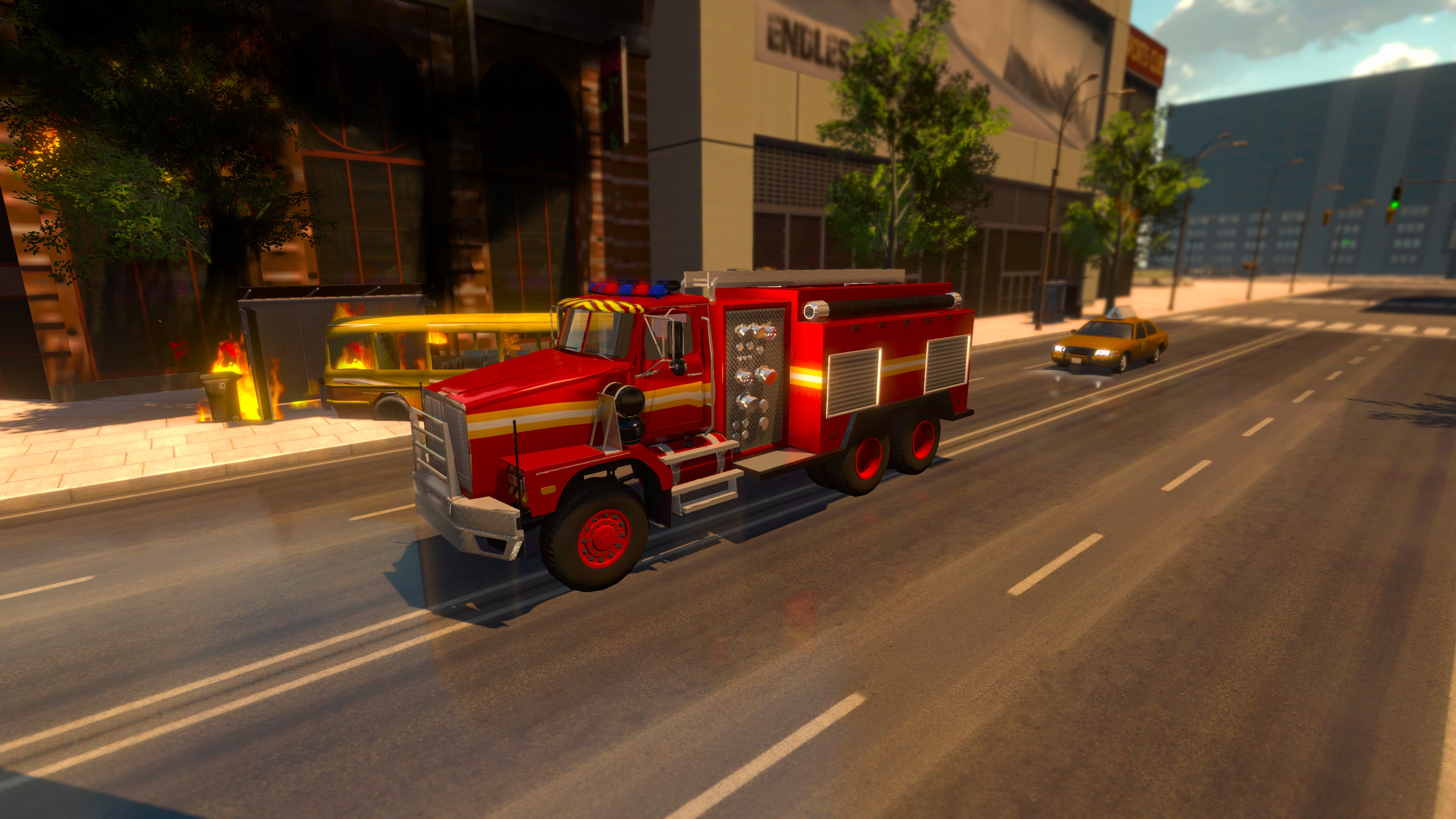 Firefighter Simulator 911: Car Fire Truck Driver