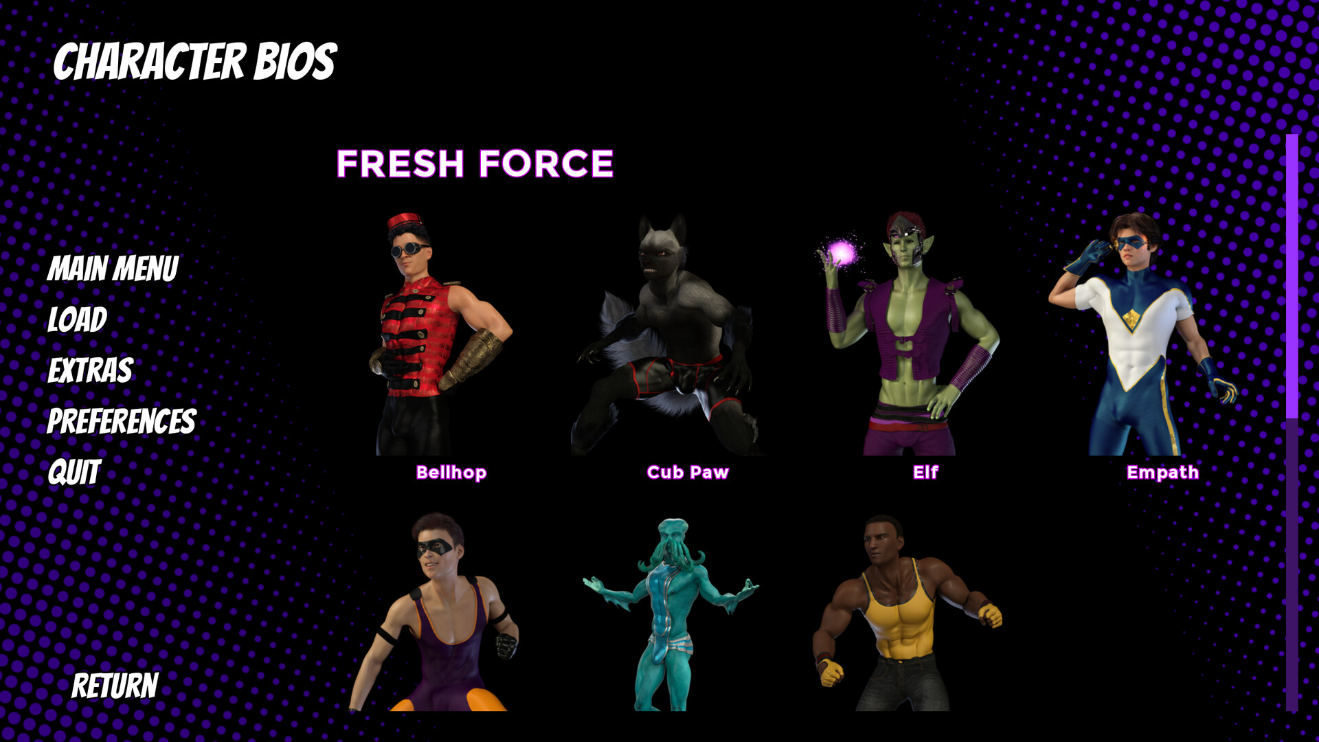 Fresh Force Frustrations: A Gay Superhero Erotic Visual Novel