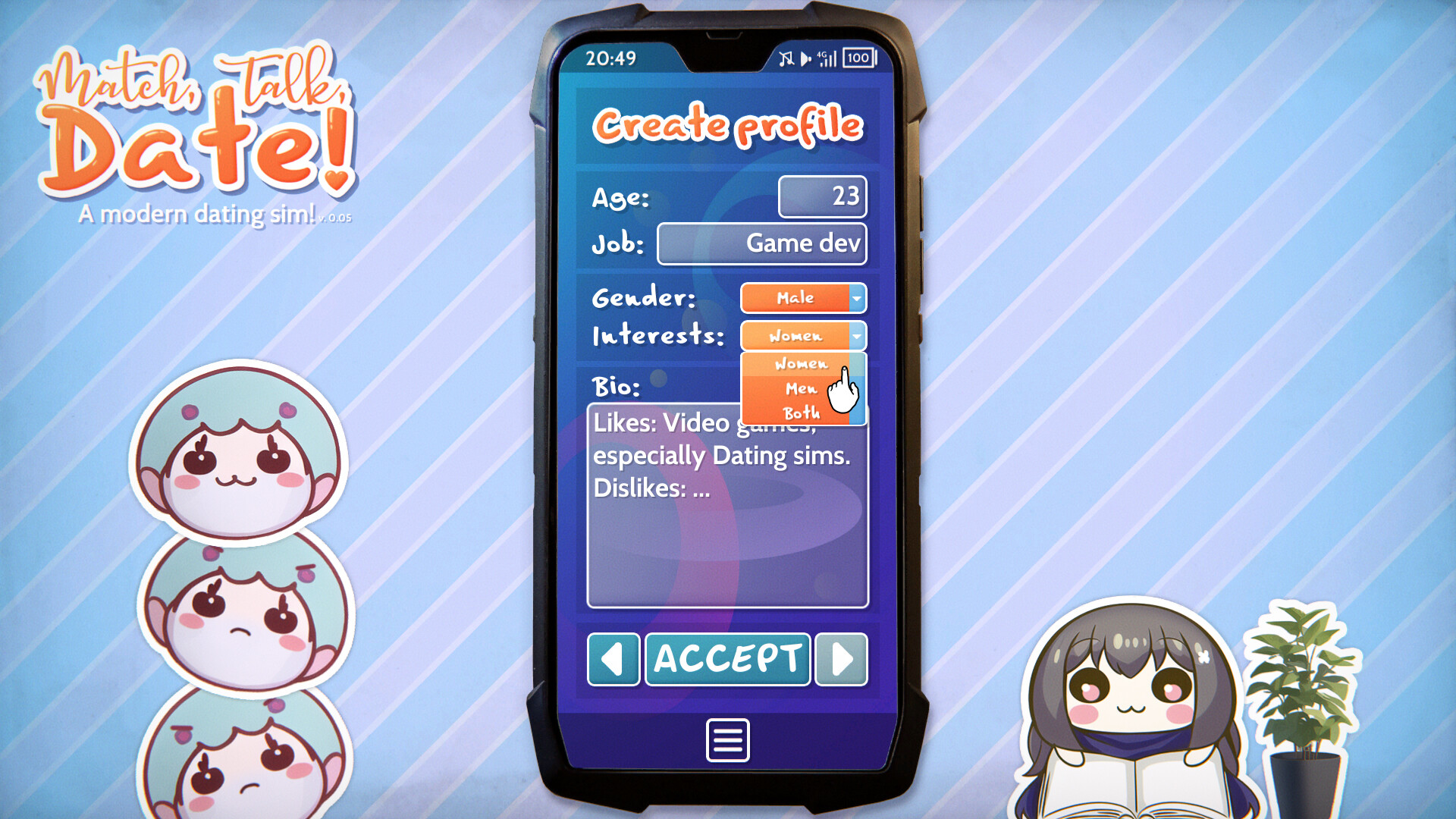 Match, Talk, Date!: A Modern Dating Sim!