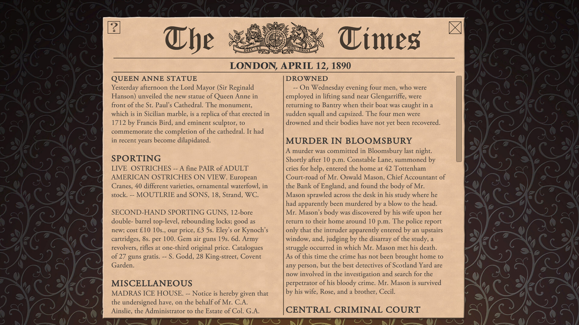 Sherlock Holmes Consulting Detective: The Case of Banker’s Final Debt