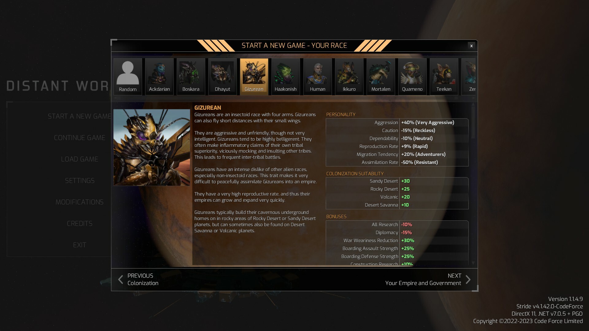 Distant Worlds 2: Factions – Quameno and Gizureans