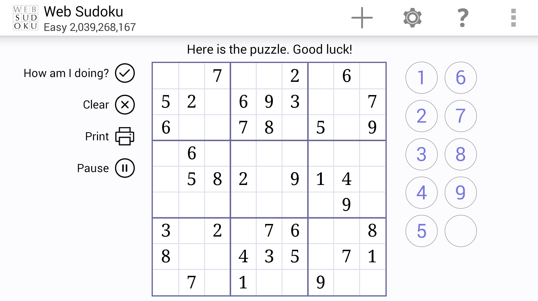 Web Sudoku