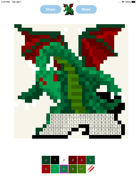 Fine Artist Color Pixel Number