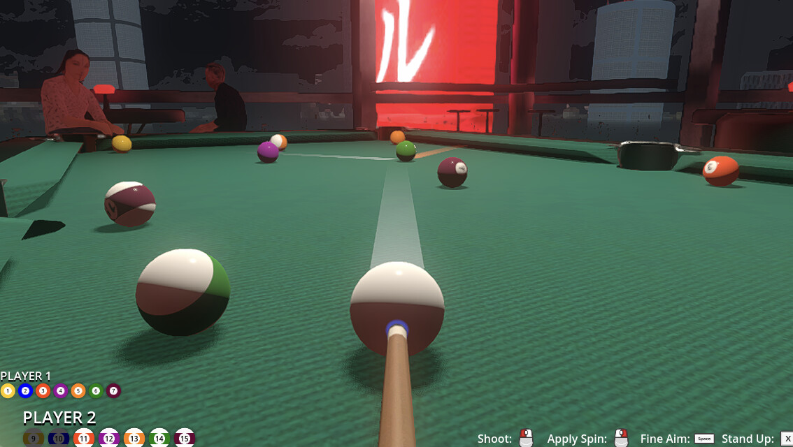 Friends Play Pool