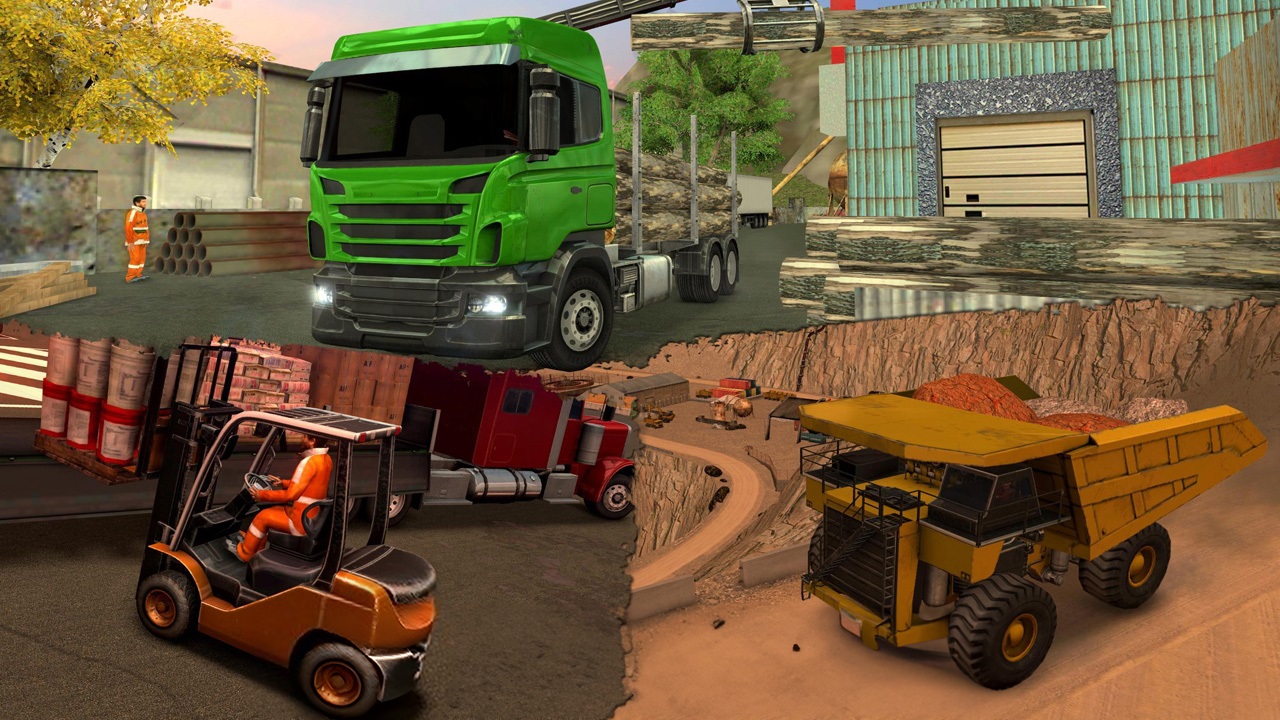 Big Vehicle Simulator Games Bundle: Truck Farming Flight Construction Bus Ship