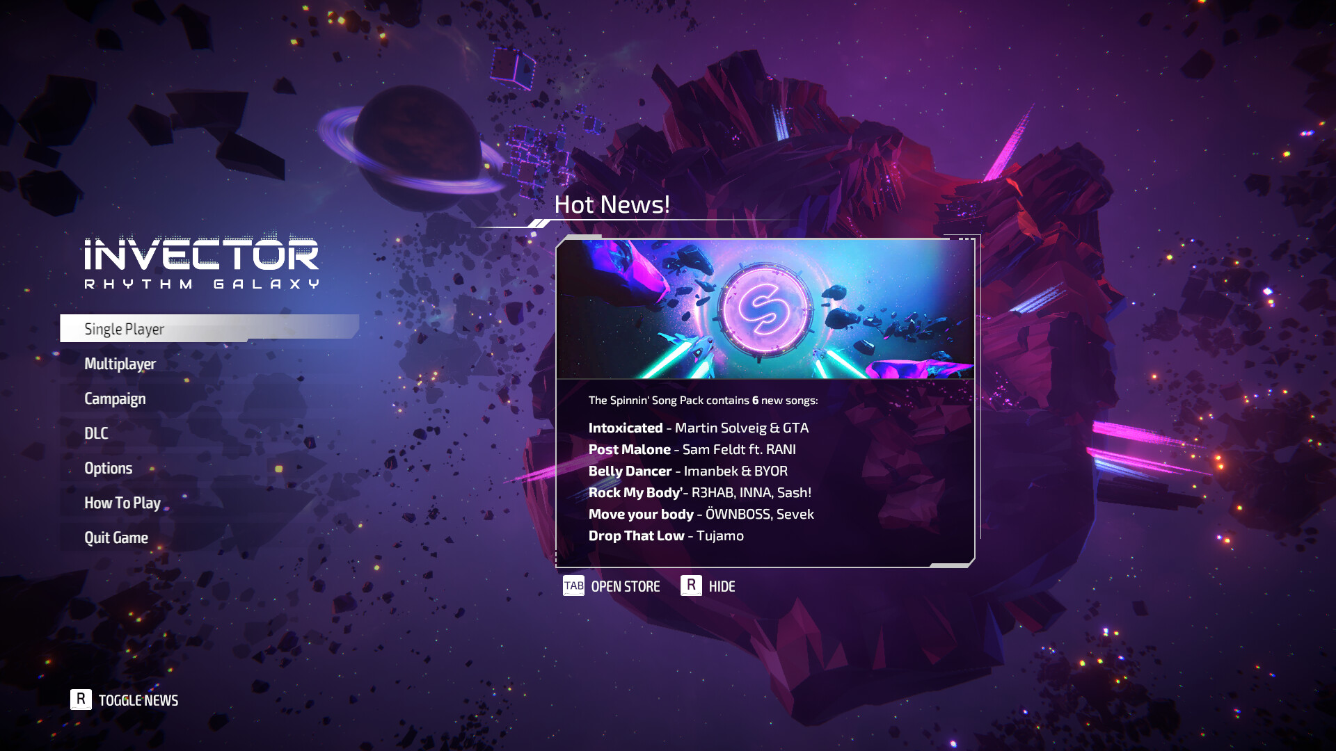 Invector: Rhythm Galaxy – Spinnin’ Song Pack