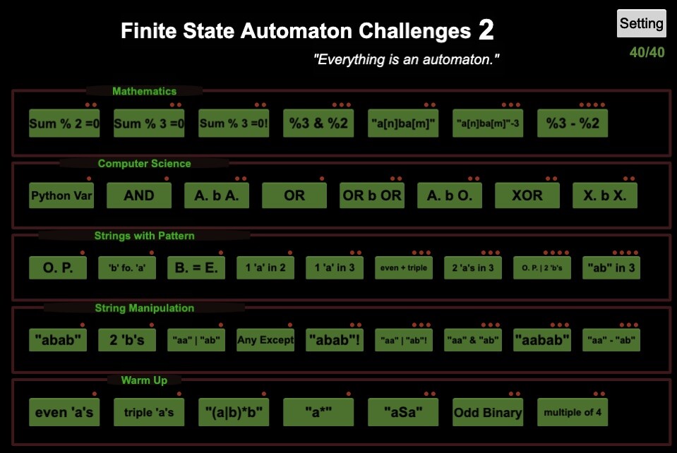 Finite State Automaton Challenges 2