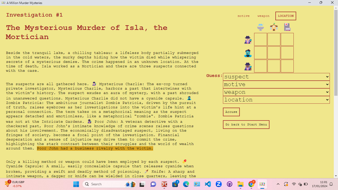 A Million Murder Mysteries