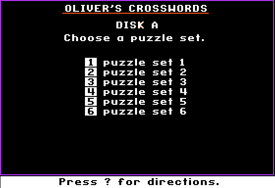 Oliver’s Crosswords