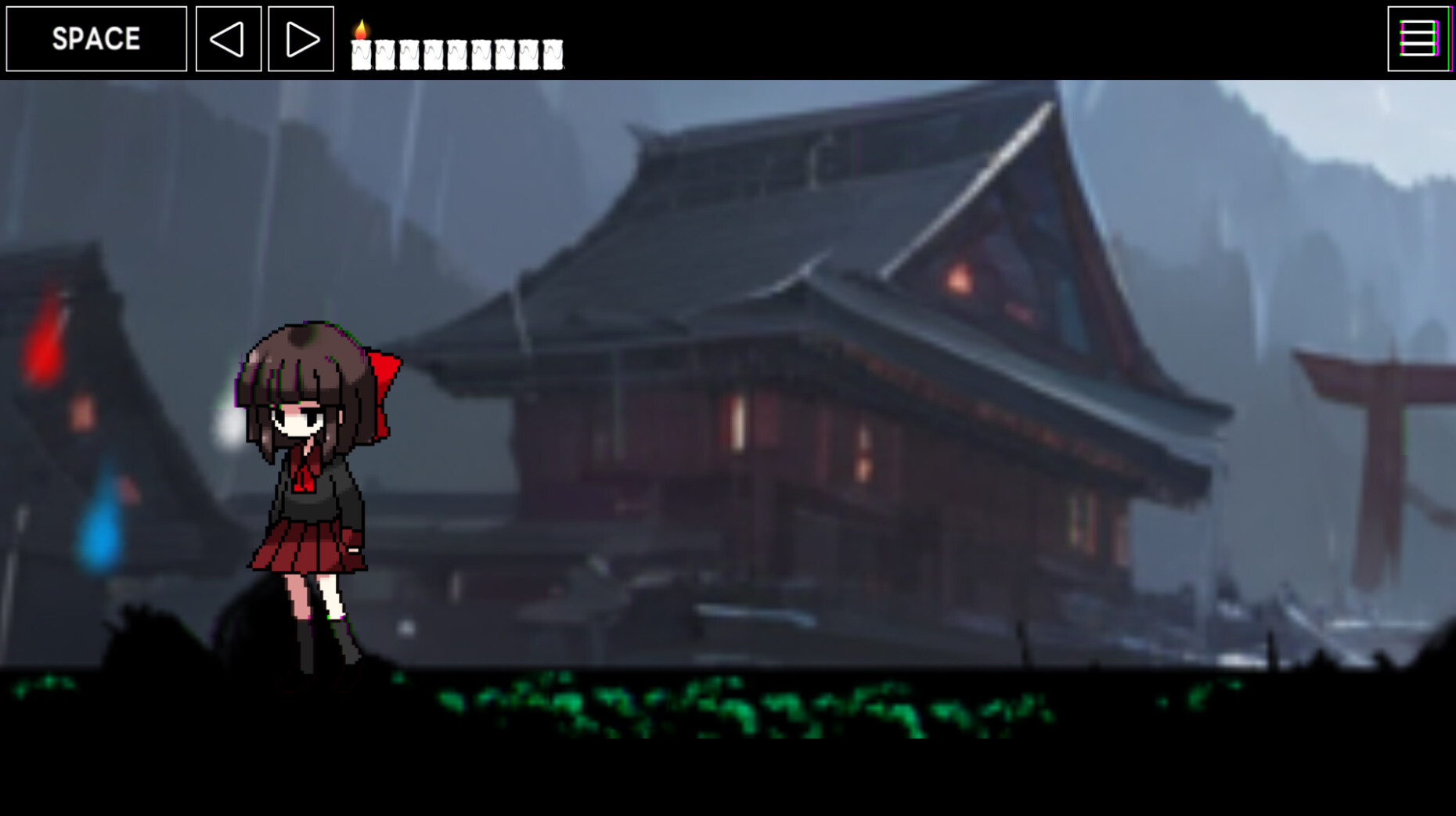 Visiting Shrine at Night