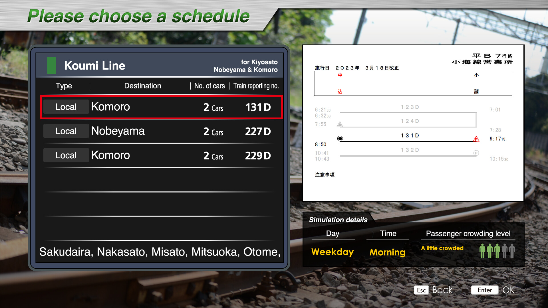 JR East Train Simulator: Koumi Line (Kobuchizawa to Komoro) Kiha E200 series
