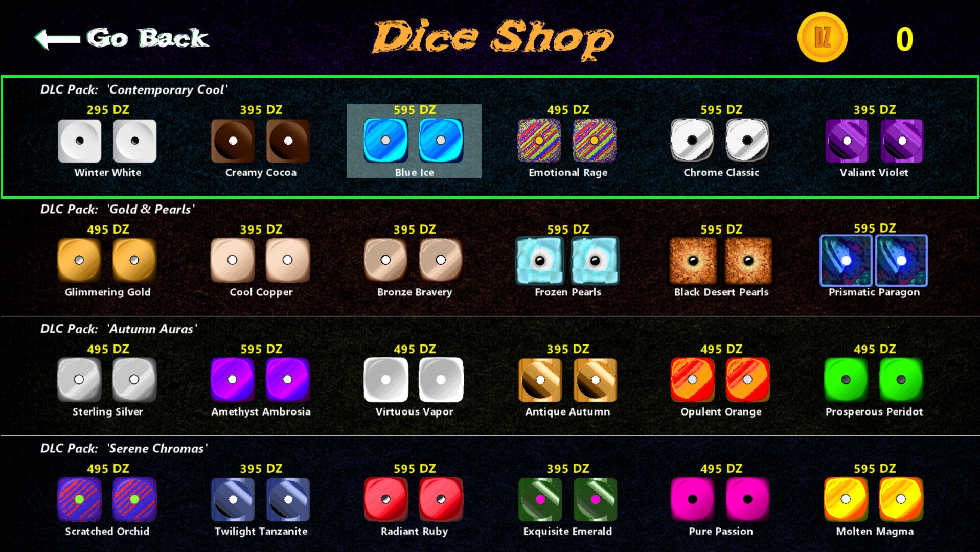 Dice-Zee!: Dice Pak – “Contemporary Cool”