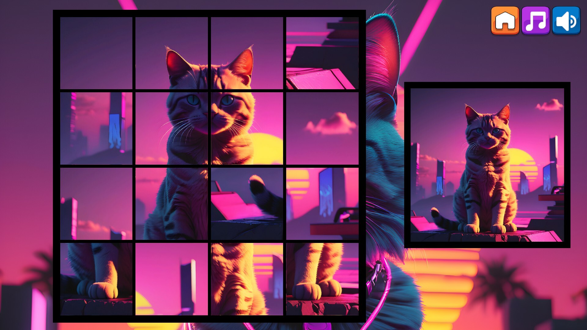 OG Puzzlers: Synthwave Cats