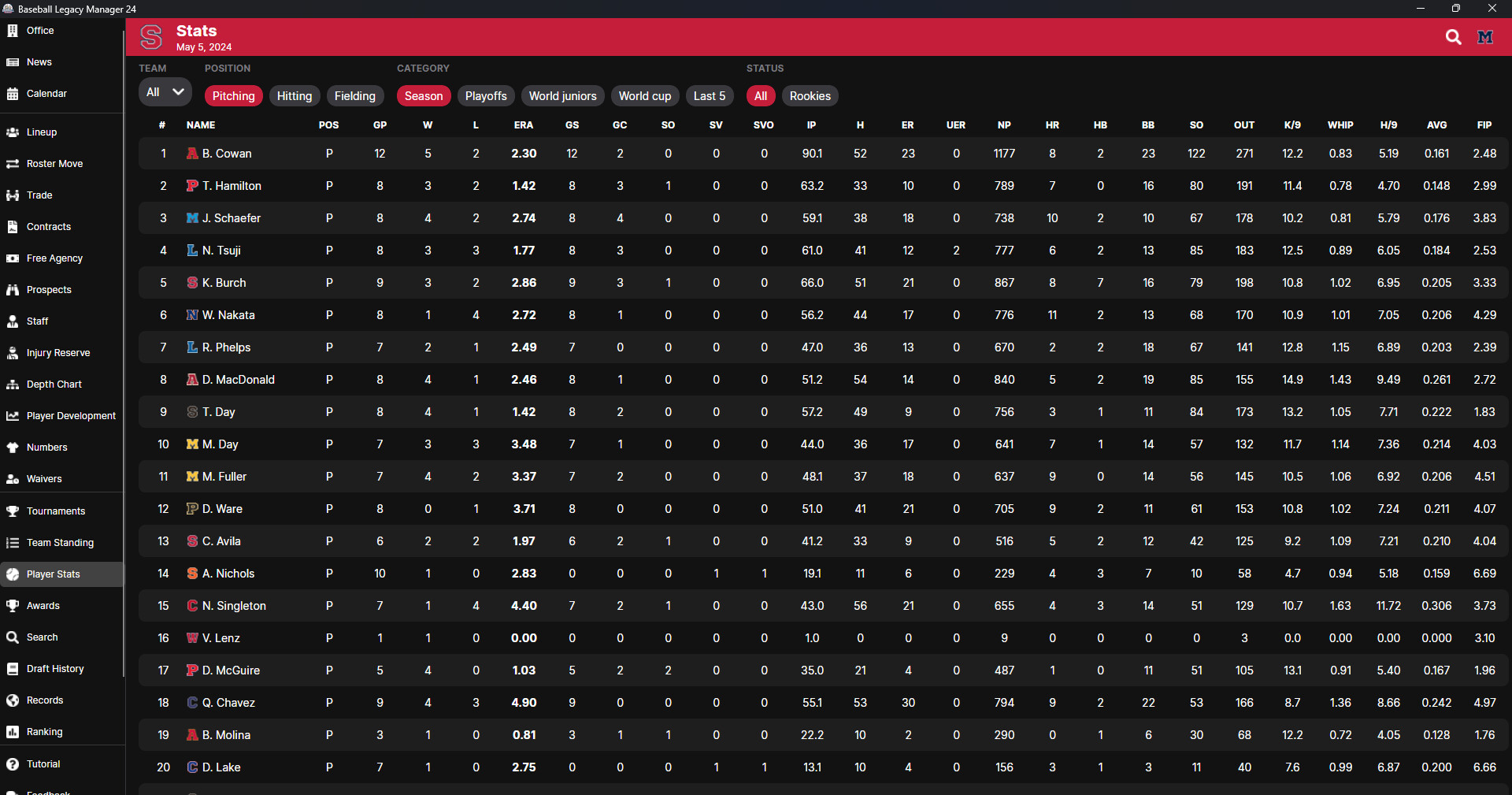 Baseball Legacy Manager 24