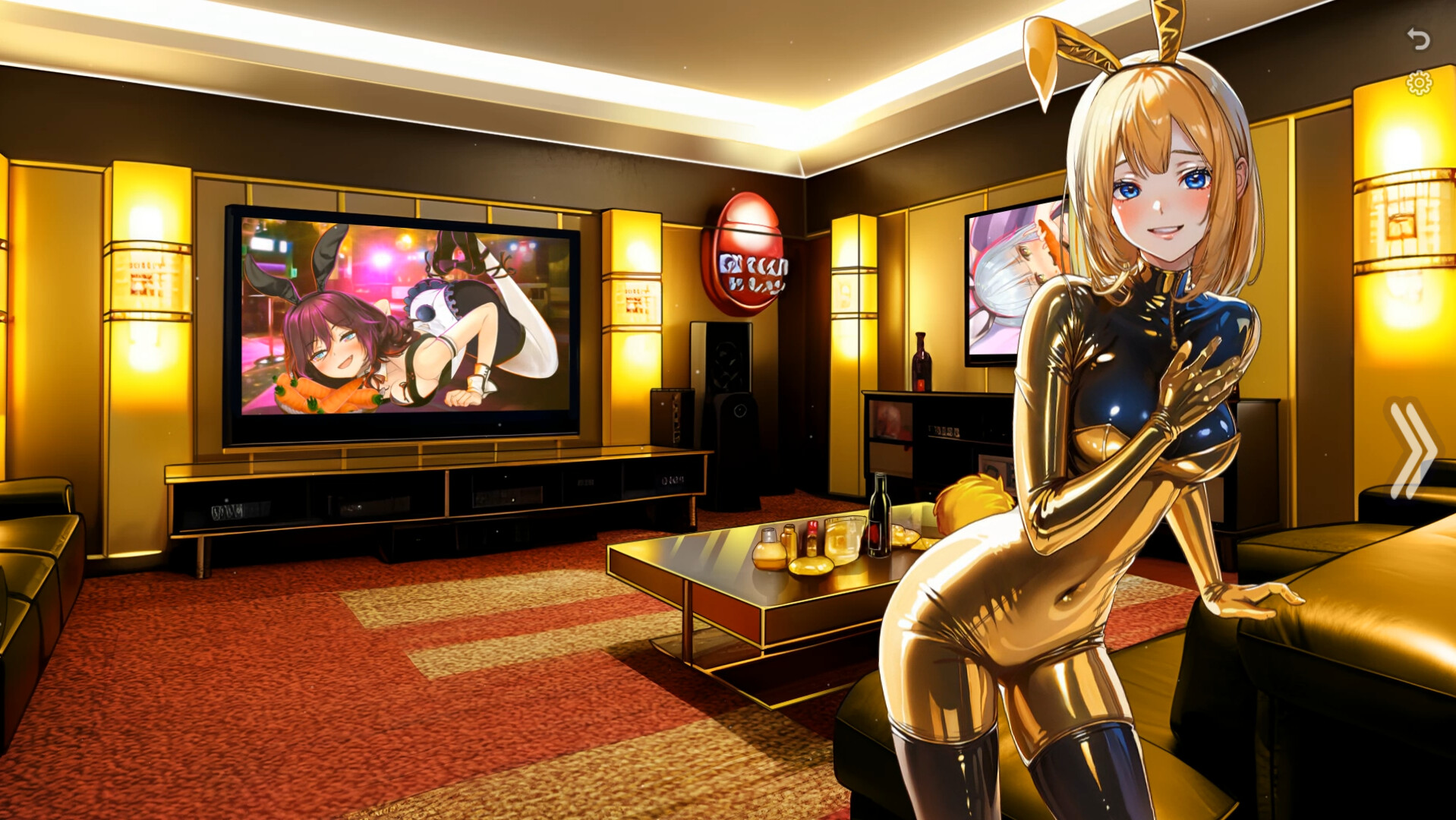 Bunny-girl with Golden Tummy