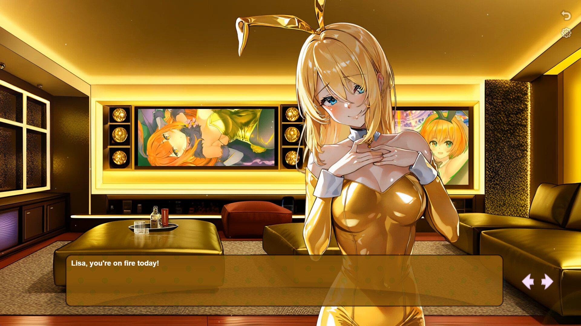 Bunny-girl with Golden Tummy
