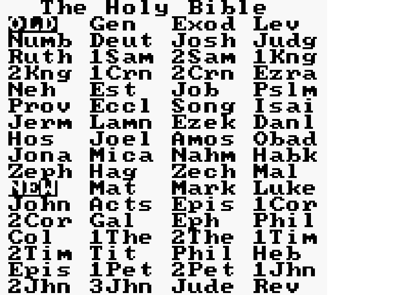 King James Bible for Use on Game Boy