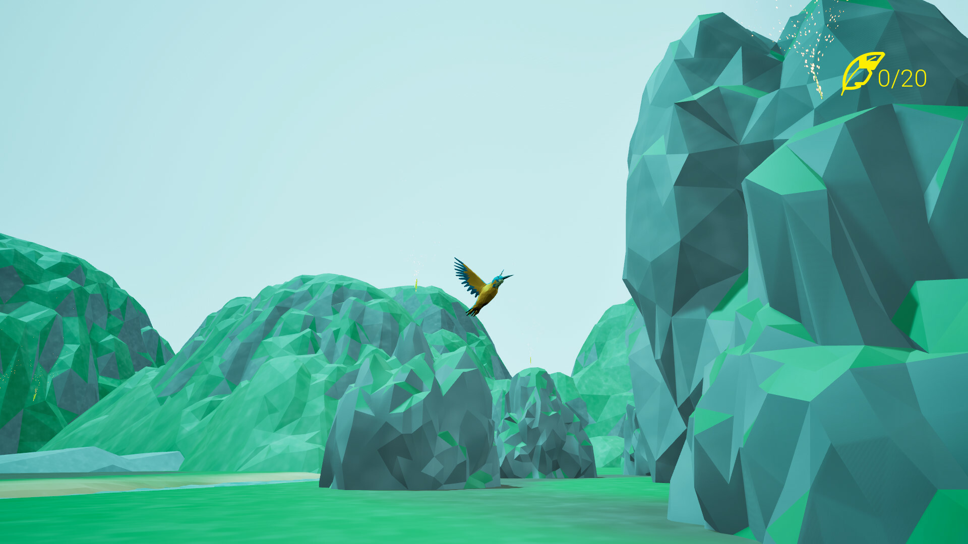 Bird Feather: Aquamarine World