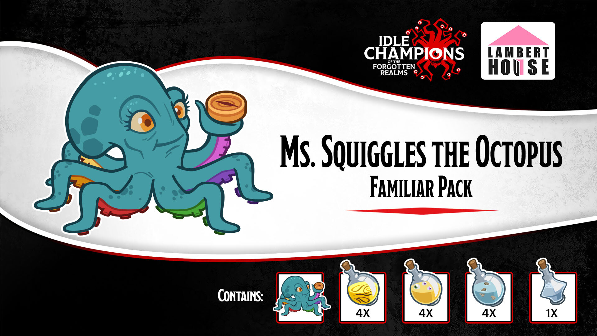 Idle Champions: Ms. Squiggles the Octopus Familiar Pack