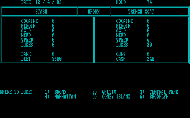 Drug Wars: A Game Based on the New York Drug Market