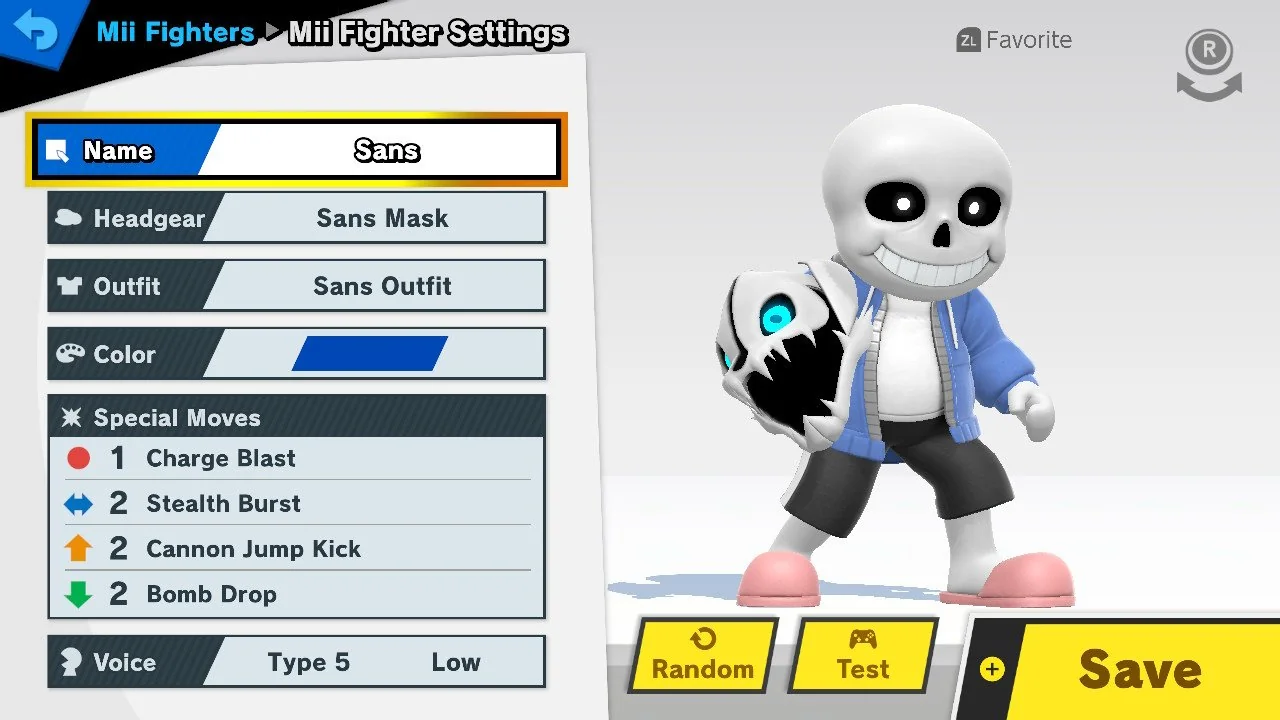 Super Smash Bros. Ultimate: Sans Mask + Outfit