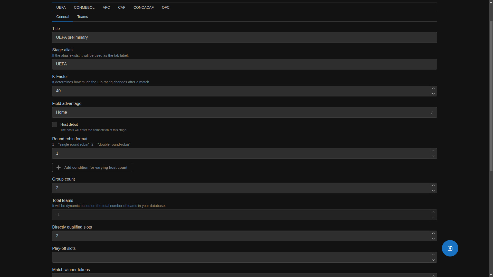 Forever World Cup Simulator