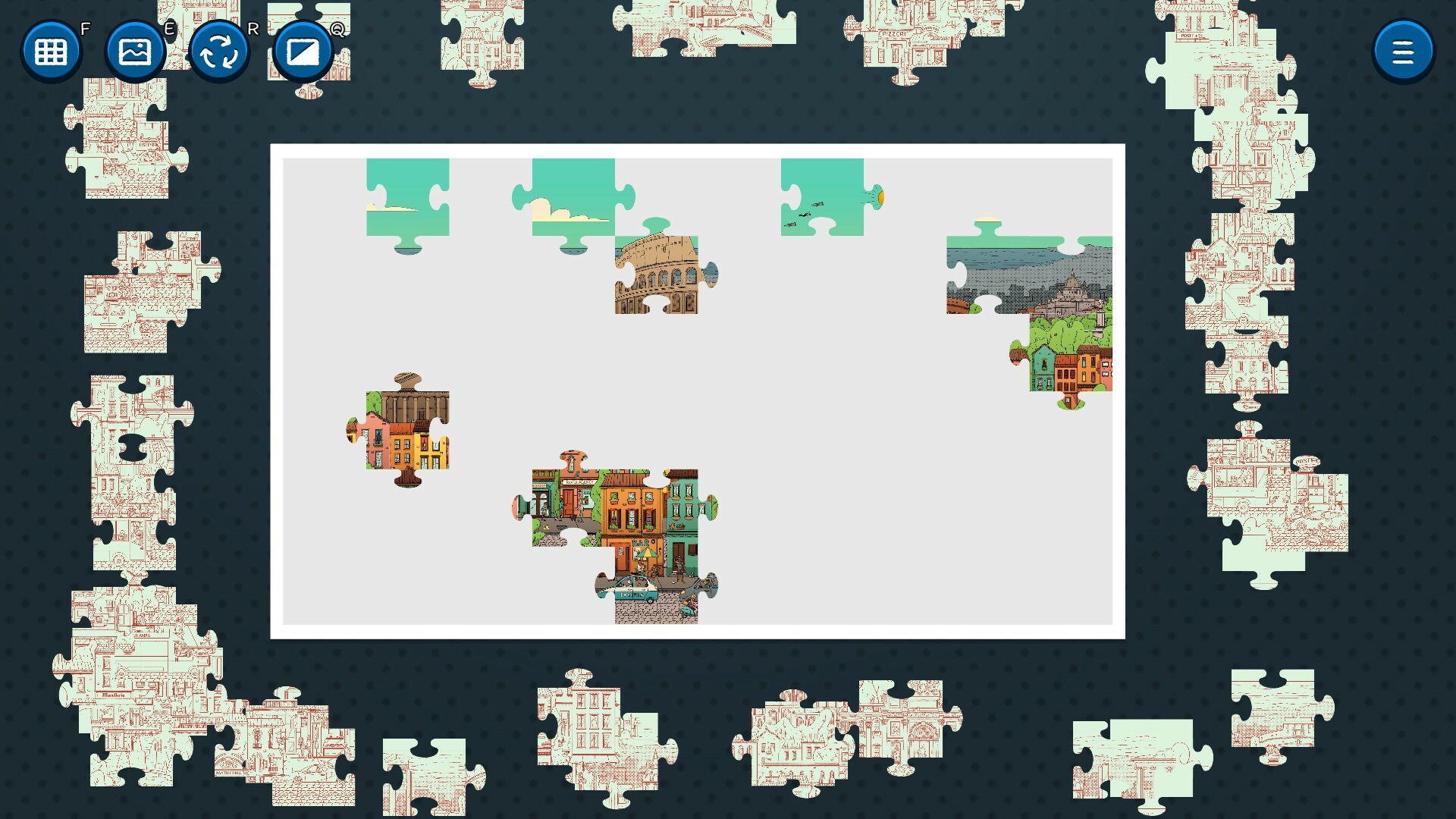 Hidden Cats in Jigsaw Puzzle: Rome