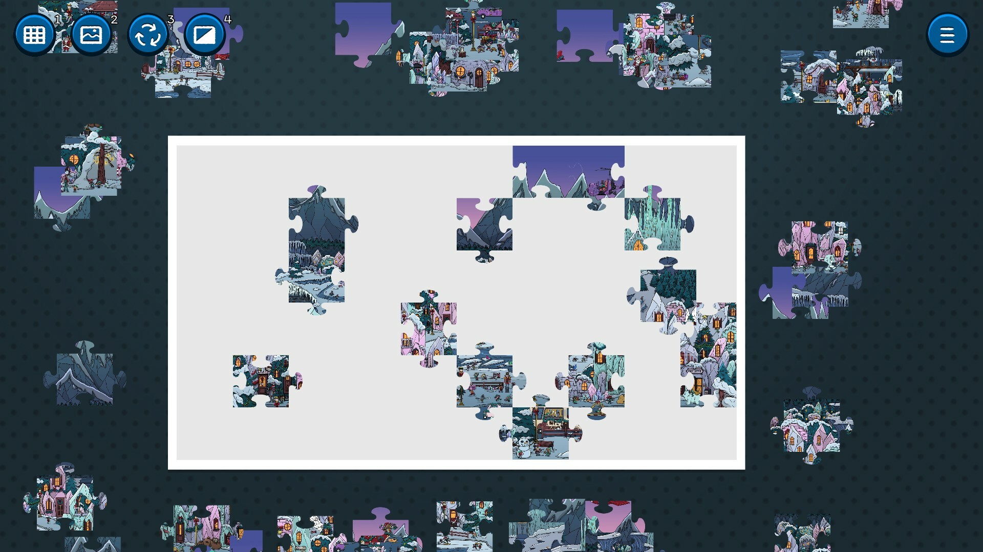 Hidden Cats in Jigsaw Puzzle: Santa’s Realm