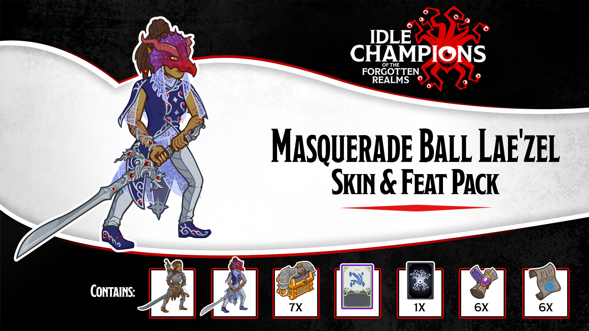 Idle Champions: Masquerade Ball Lae’zel Skin &amp; Feat Pack