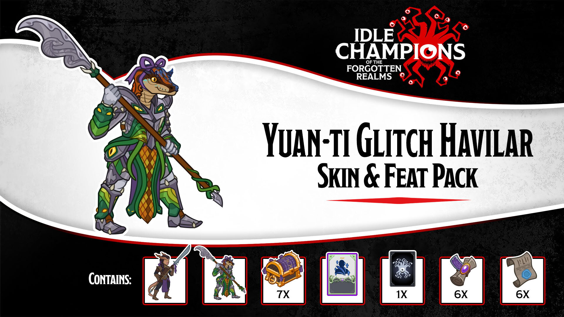 Idle Champions: Yuan-ti Glitch Havilar Skin &amp; Feat Pack