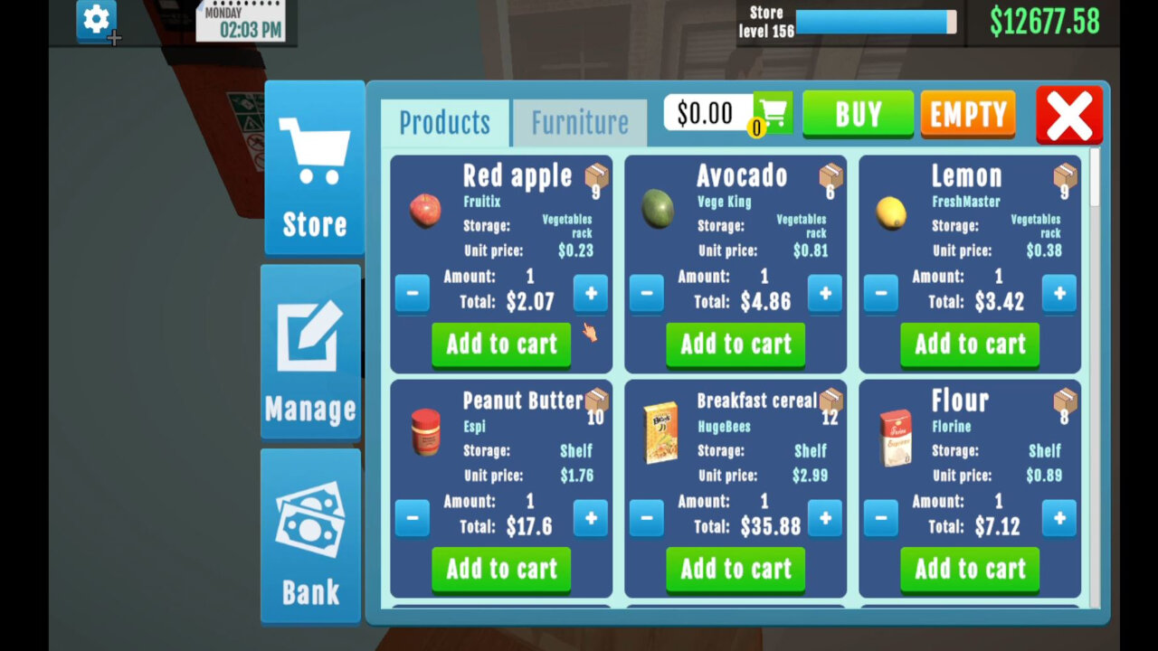 Supermarket Manager Simulator